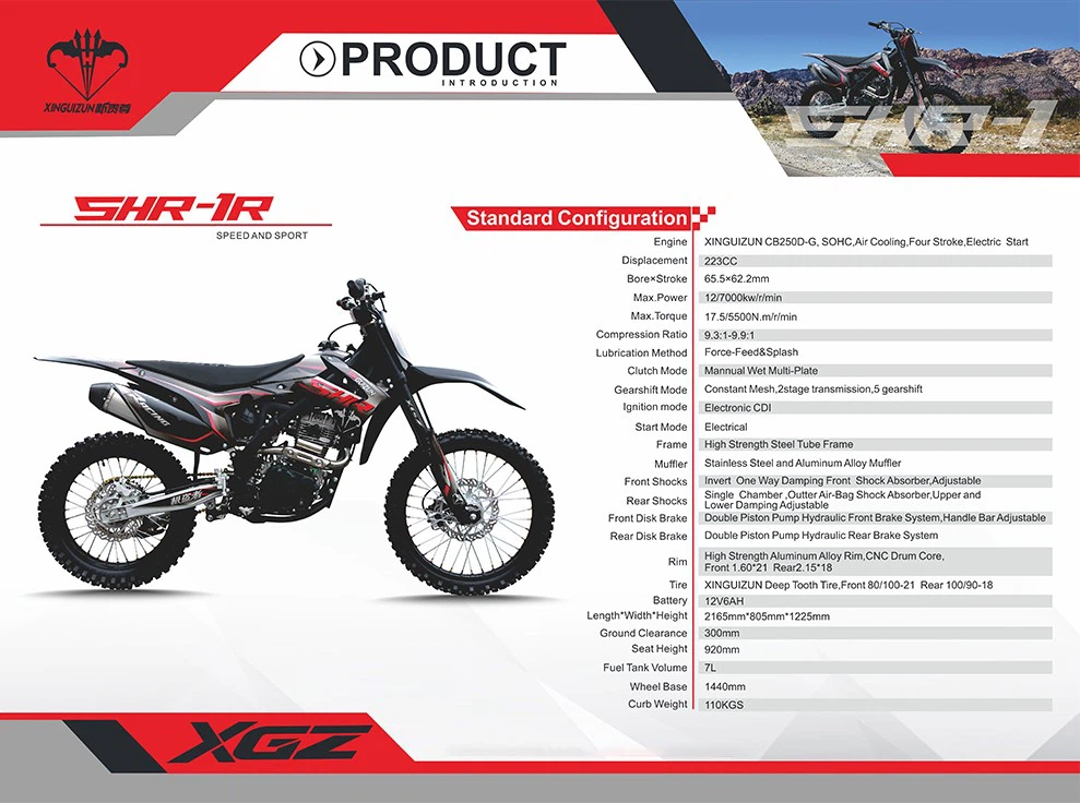 250 Dirt Bike - 4 Stroke Off Road Motorcycle